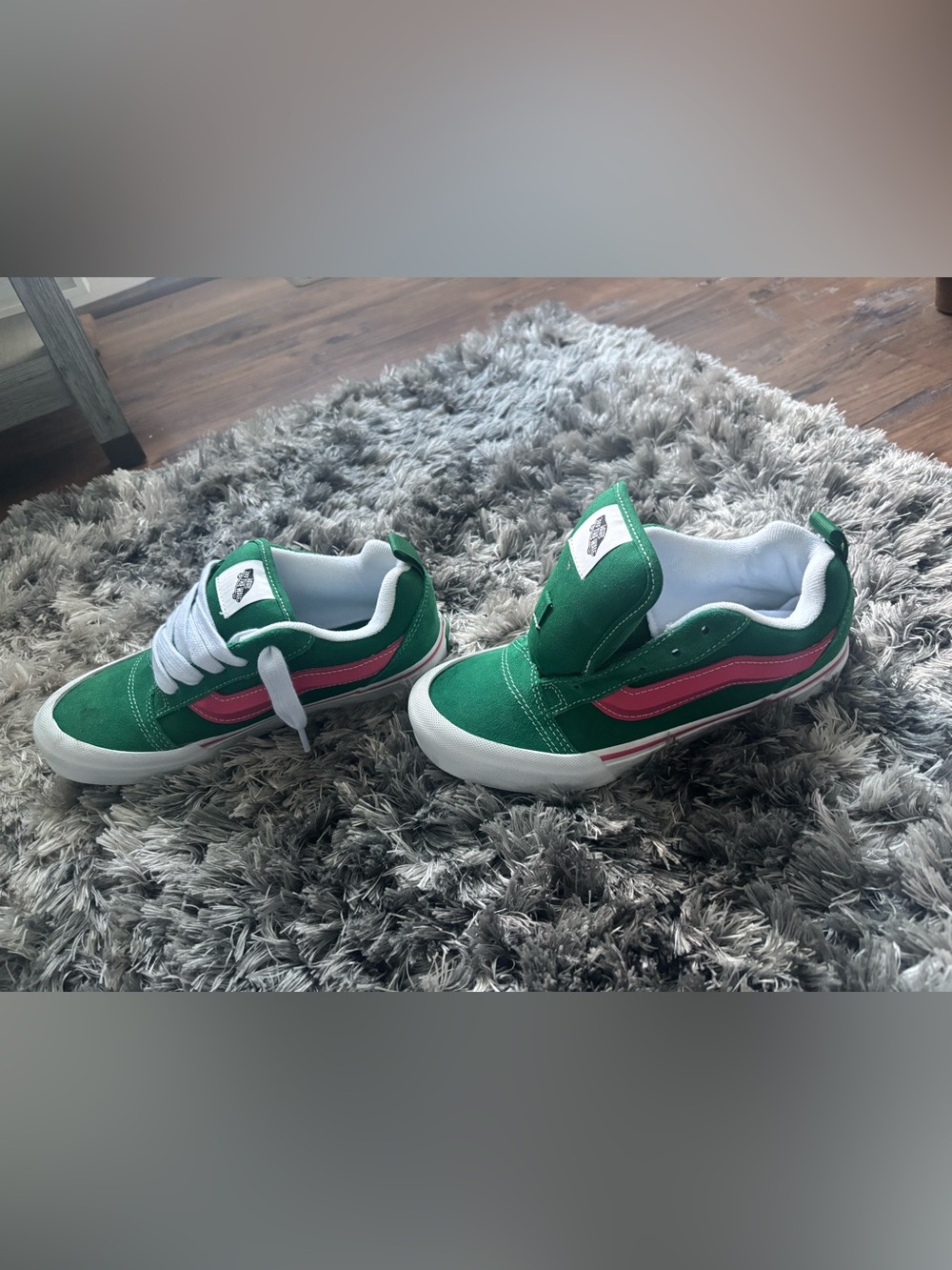 Vans Kids Green and Pink Low-Top Sneakers